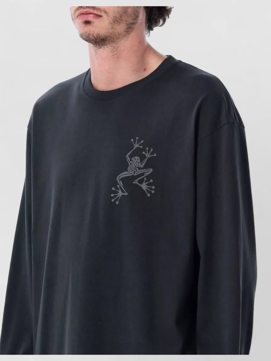 Gramicci Graphic-Print Ribbed Crew-Neck Long-Sleeve T-Shirt
