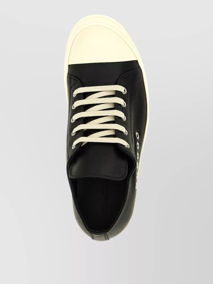 Rick Owens Leather Low-Top Sneakers