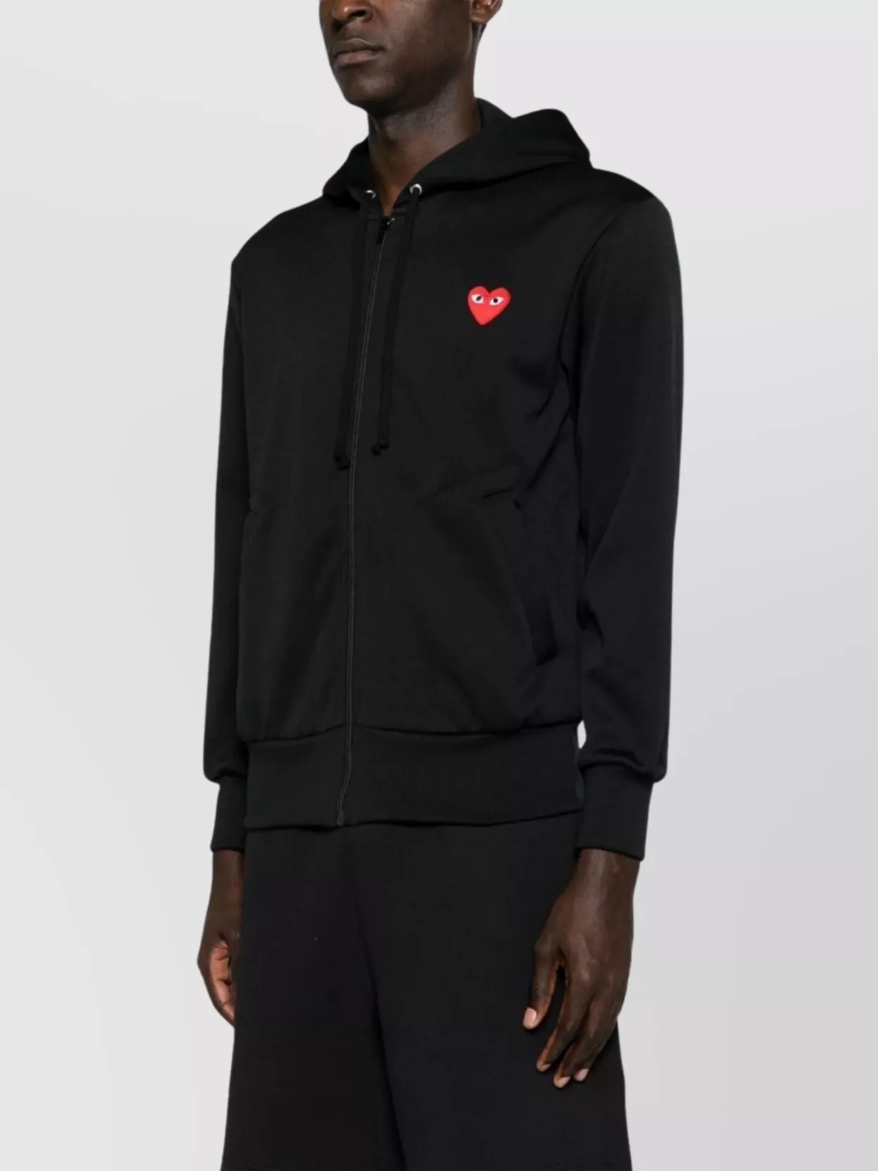Comme Des Garçons Logo Cotton Hoodie With Drawstring Hood