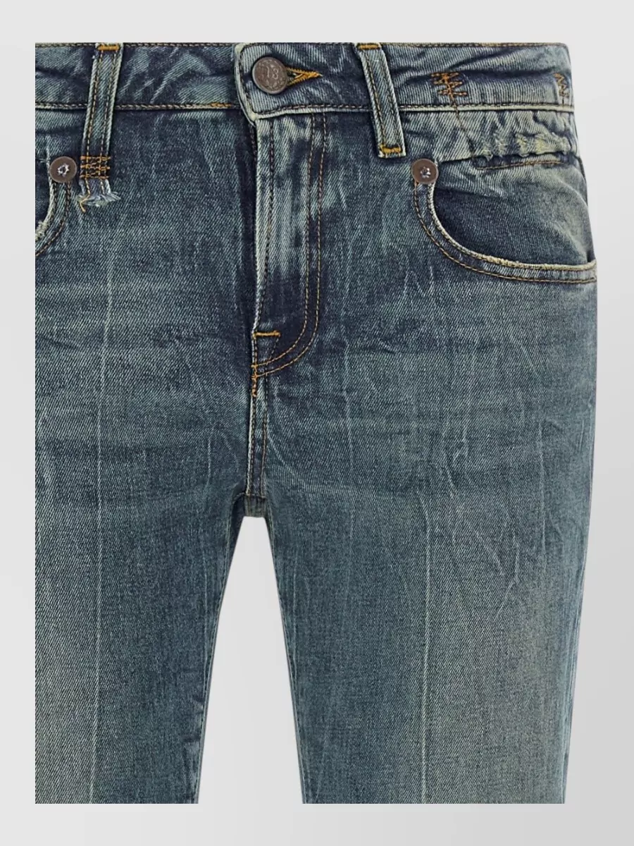 R13 denim low-rise extra-long flared jeans