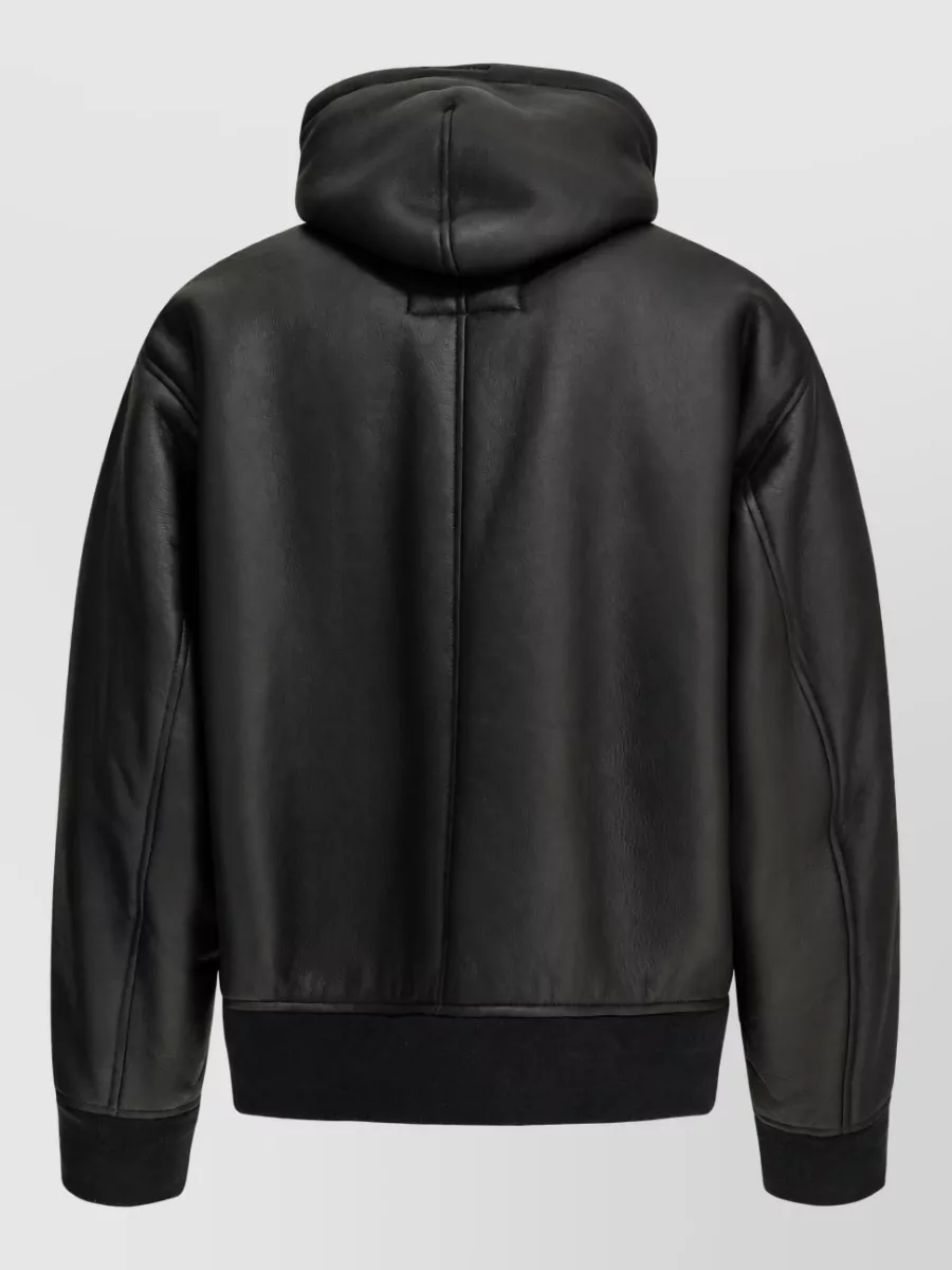 Balenciaga Lamb Leather Hooded Shearling Coat