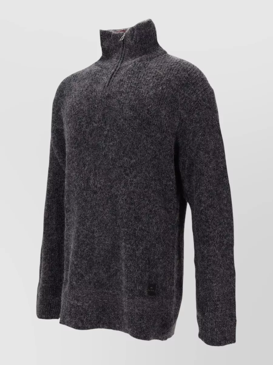 Paul Smith Striped Collar Half Zip Sweater
