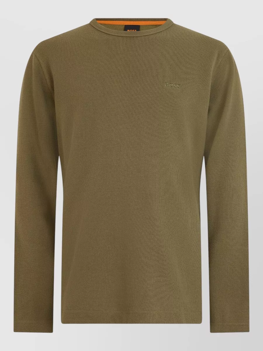 Boss long-sleeve cotton jumper