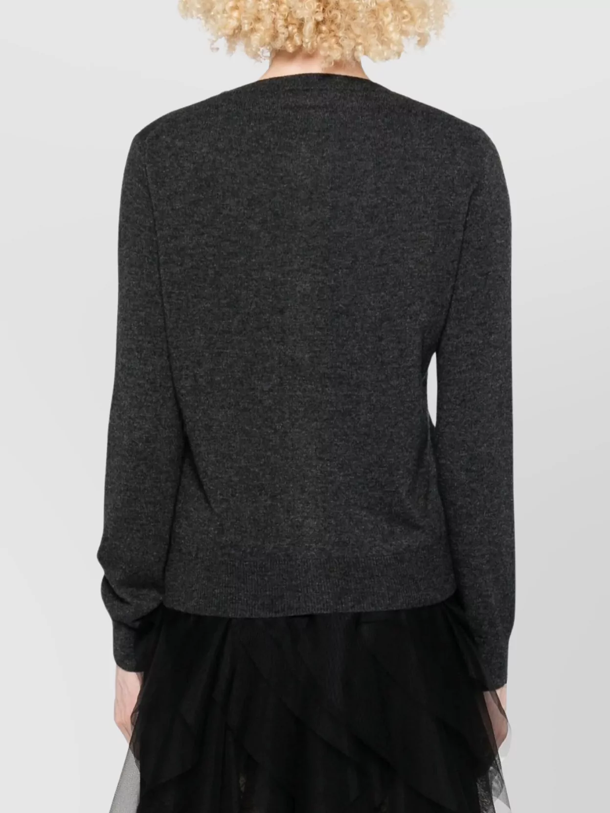 Ermanno Firenze Long Sleeve Argyle Knit Cardigan With Lace