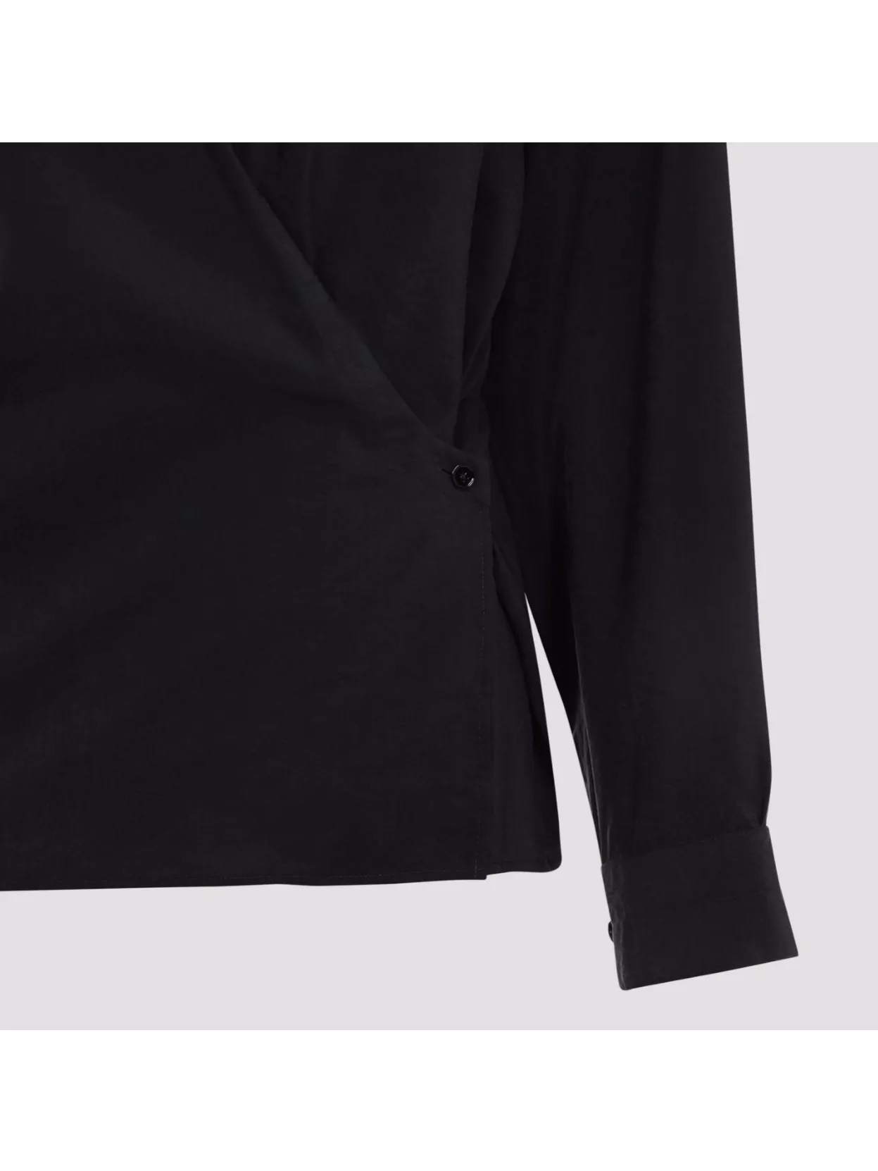 Lemaire Black Straight Collar Twisted Shirt In Blue