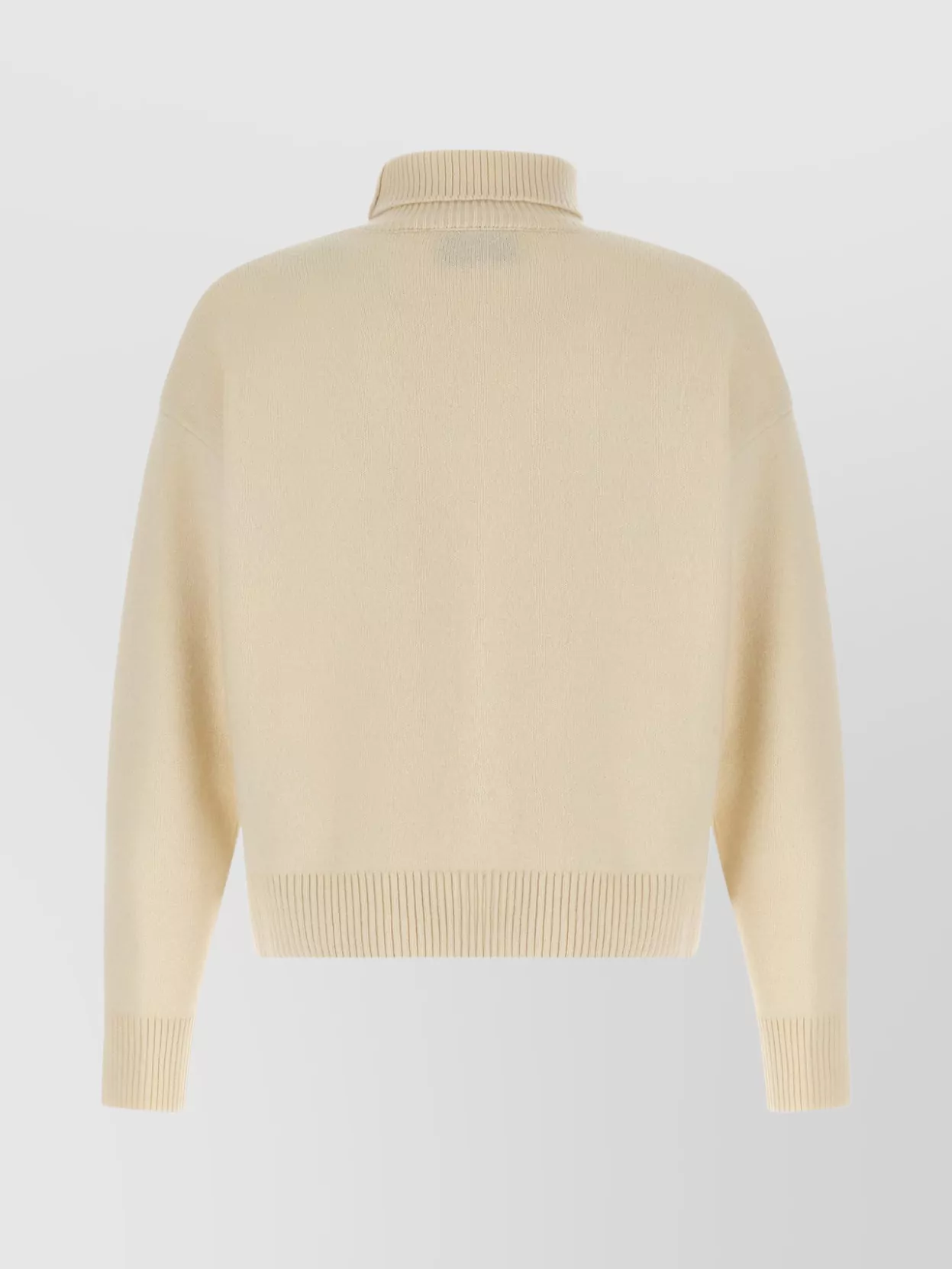 Ami Alexandre Mattiussi Turtleneck Sweater Featuring Long Sleeves And Ribbed Edges In Neutral