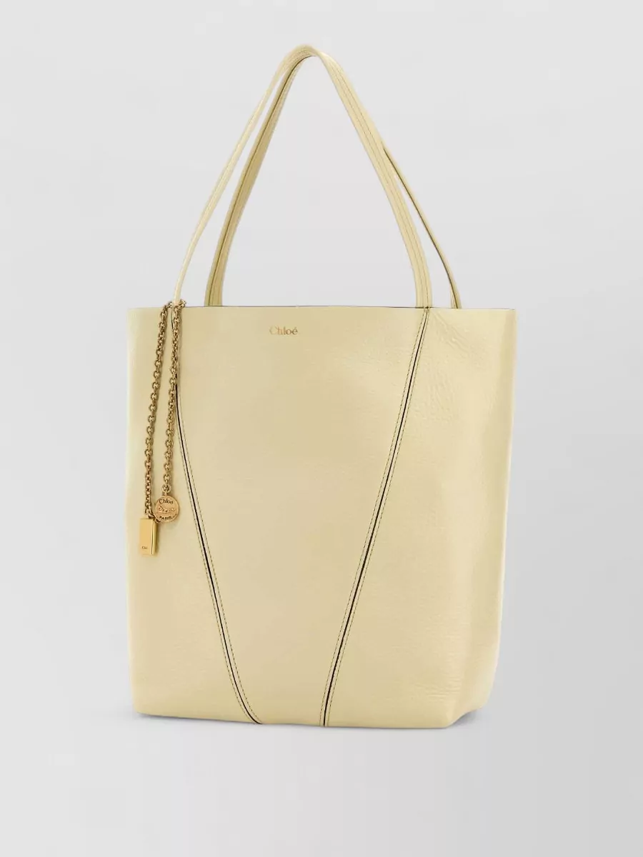 Chloé Spin Leather Shopping Bag Chain Handles