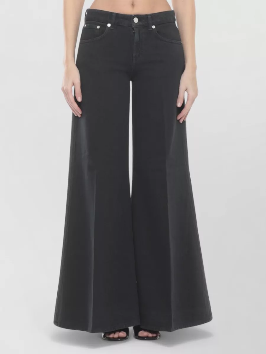 Dondup Cotton High-Rise Wide-Leg Jeans