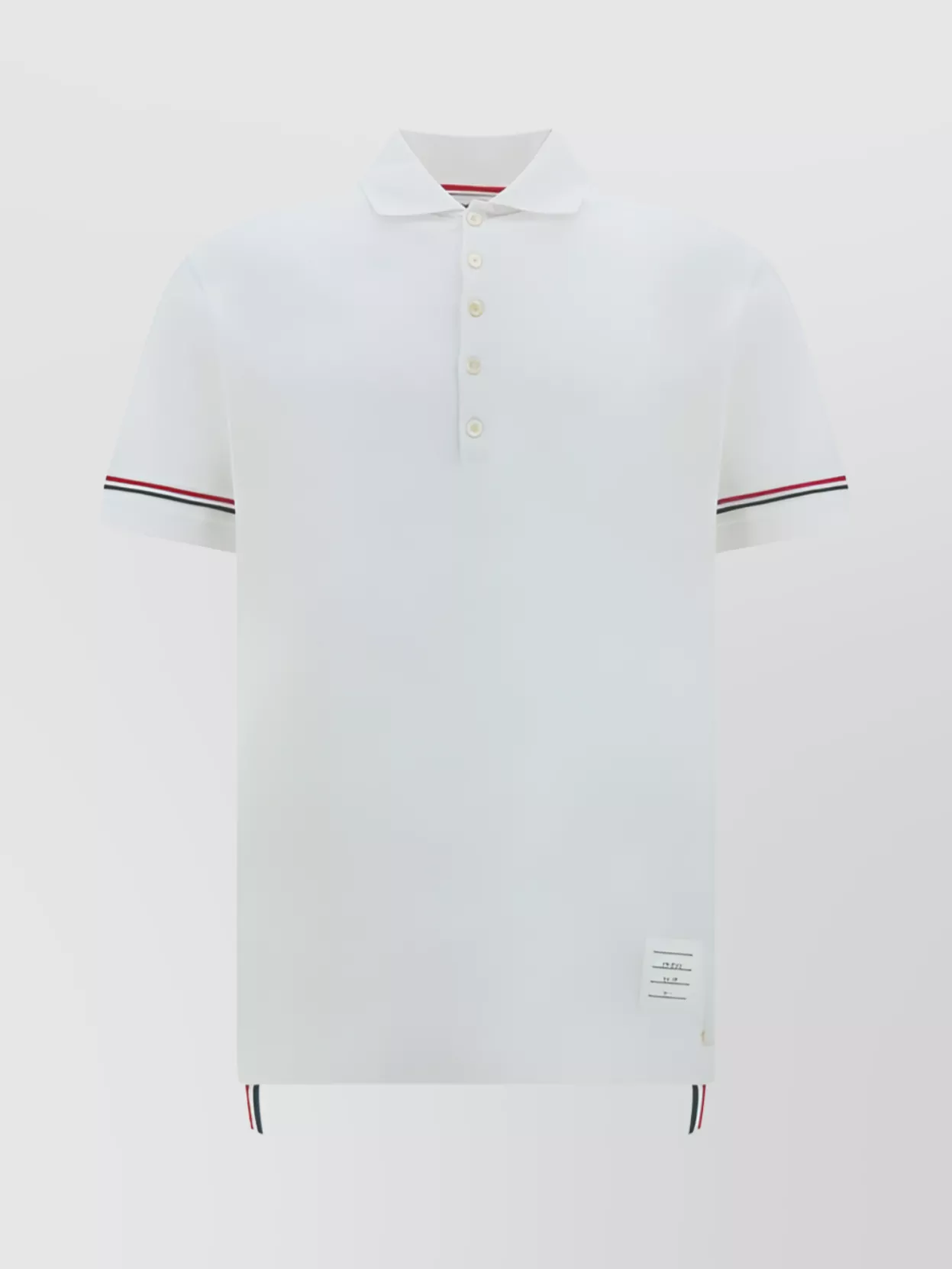 Shop Thom Browne Side Slit Button Polo Shirt