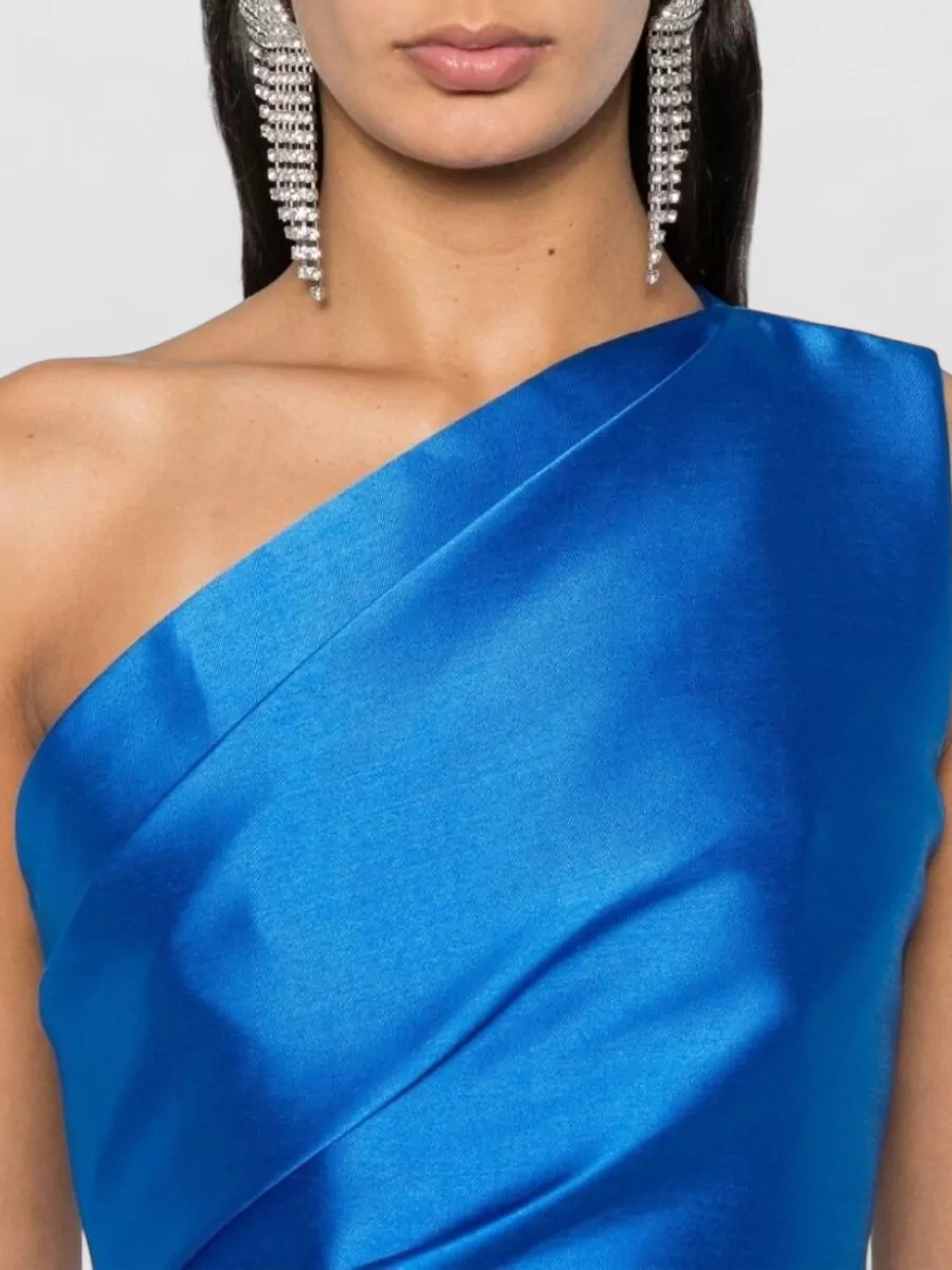 Solace London Draped One-Shoulder Sleeveless Mini Dress