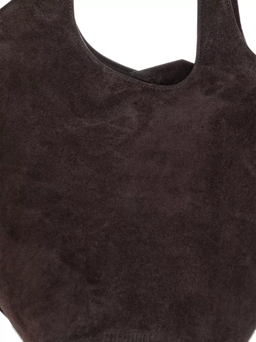 The Attico Medium Suede Shoulder Bag With Dual Handles