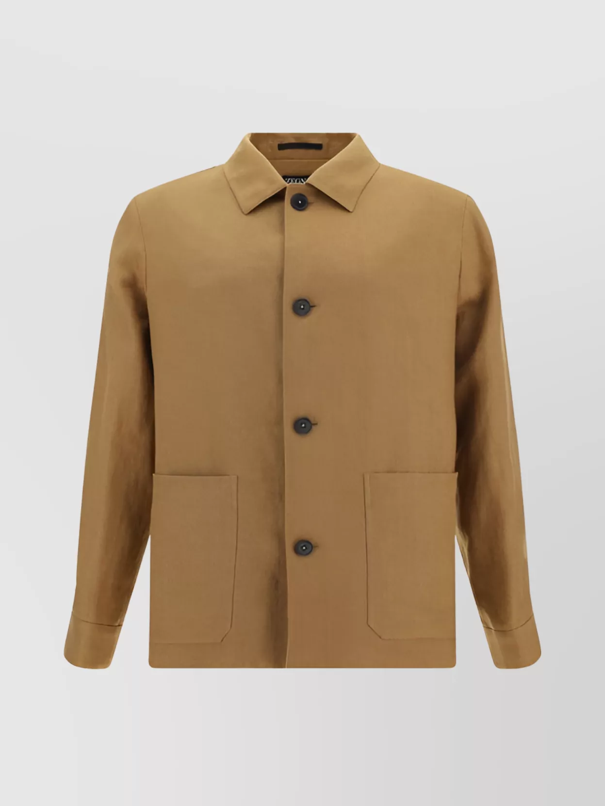 Shop Zegna Linen Jacket With Collar And Back Vent
