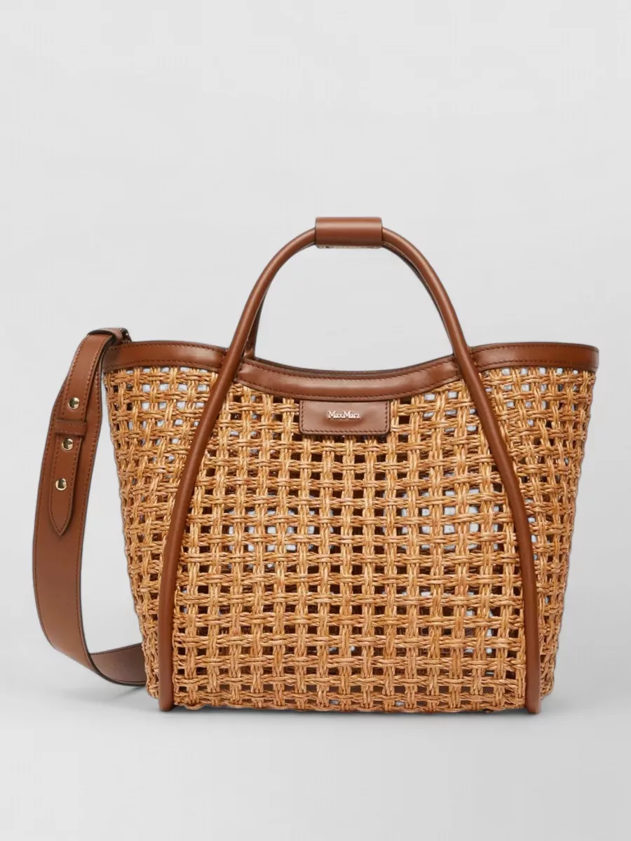 Max Mara Raffia Marine Tote Bag