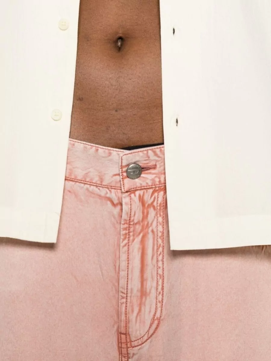 Diesel Viscose High-Rise Wide-Leg Knee-Length Bermuda Shorts