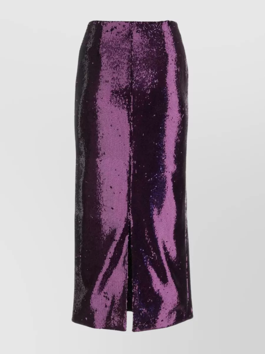 Shop Philosophy Di Lorenzo Serafini Sequined Skirt With Elastic Waistband And Shimmering Finish In Black