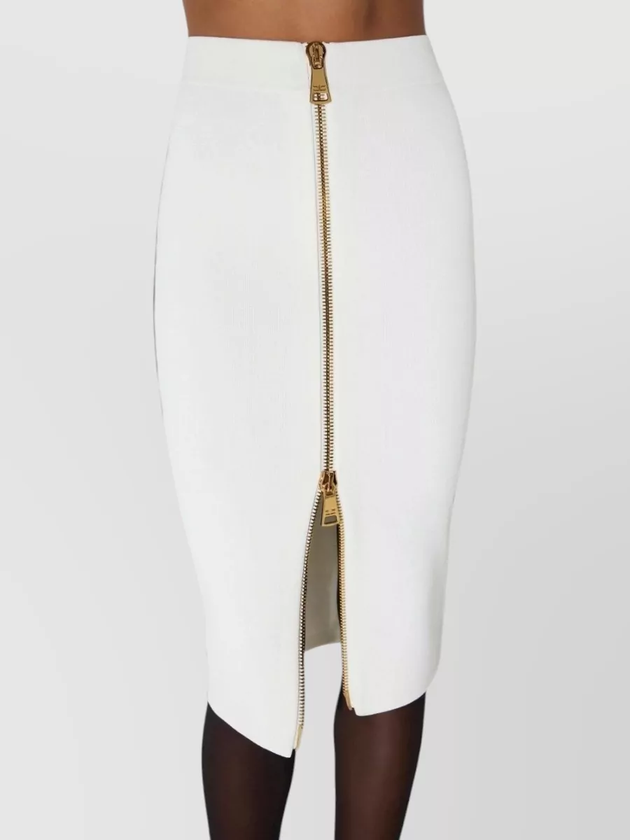 Elisabetta Franchi High-Rise Zipped Midi Pencil Skirt