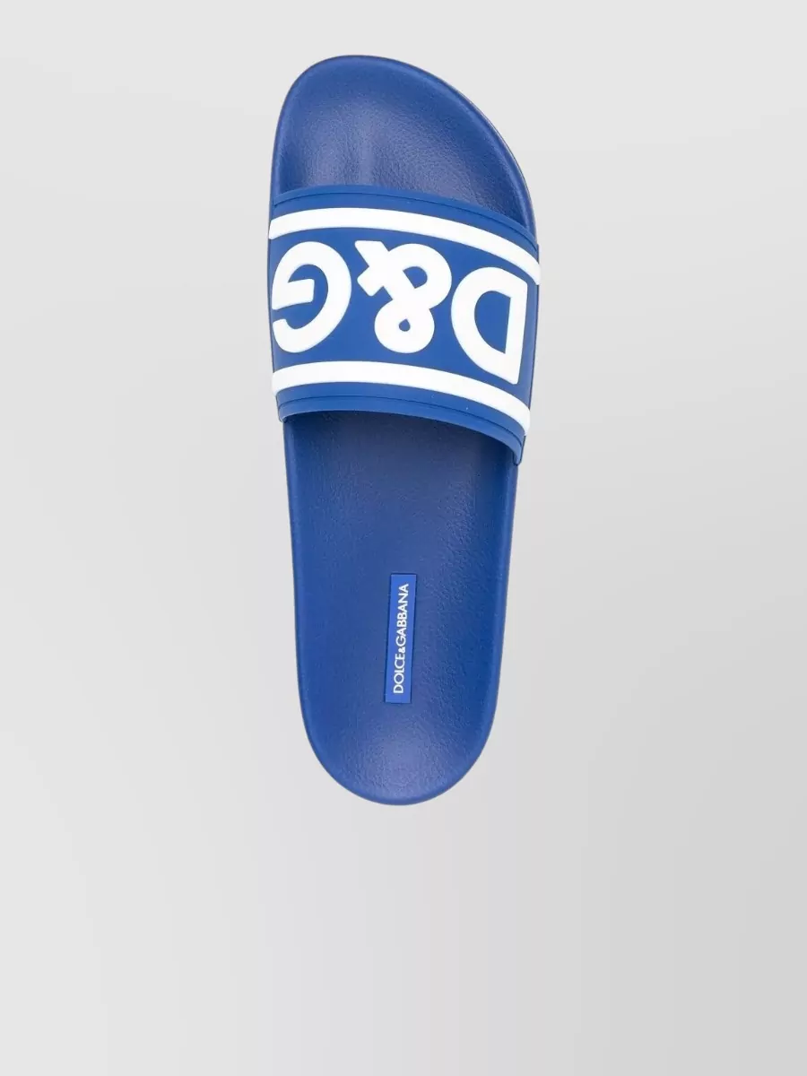 Dolce&Gabbana Printed Slide Sandals Flat Sole