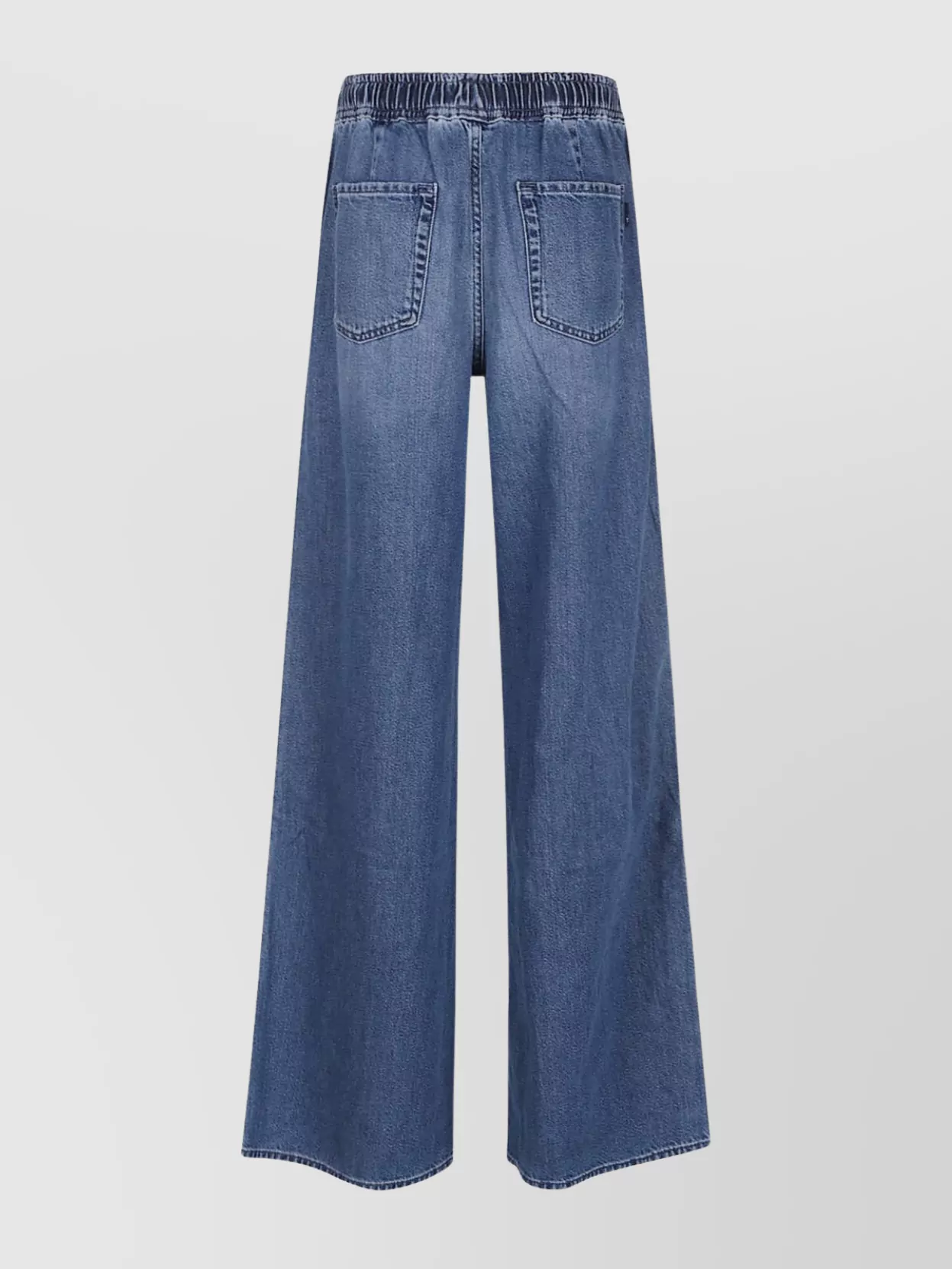 7 For All Mankind Wide Leg Denim Trousers With Elastic Band In Blue