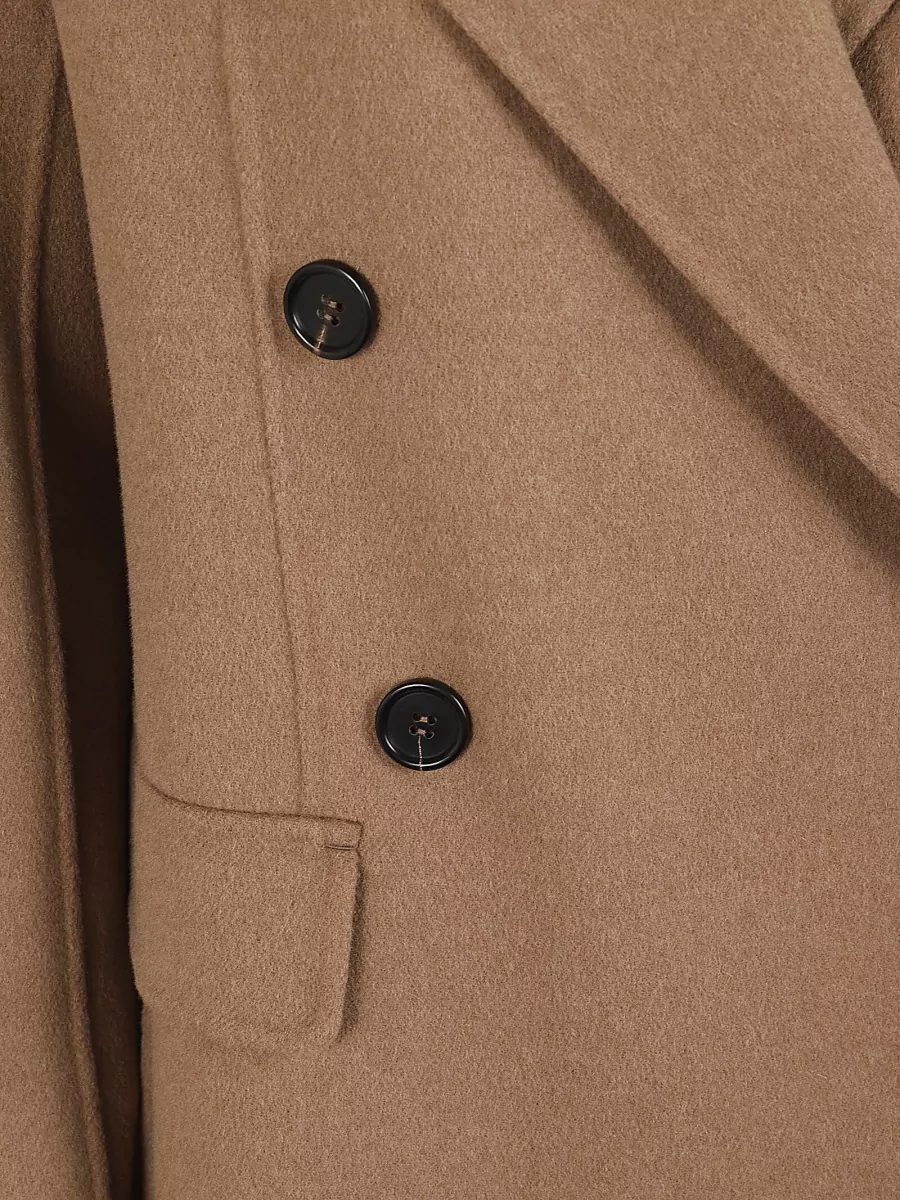 S Max Mara Virgin Wool Double-Breasted Short Pea Coat