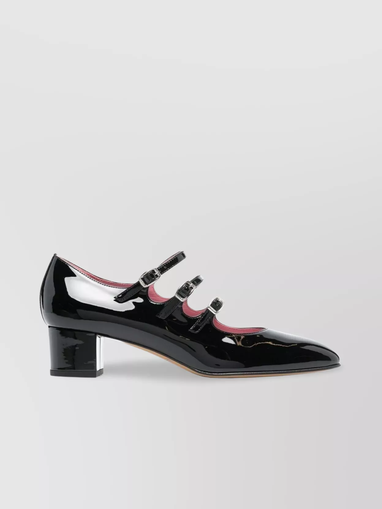 Shop Carel Paris Square Toe Patent Block Heel Pumps In Grey