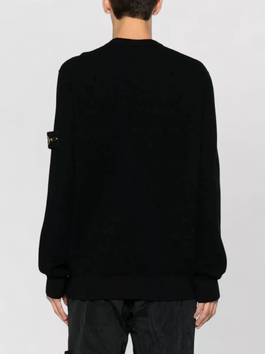 Stone Island Ribbed Virgin Wool Wide-Fit Crew-Neck Jumper