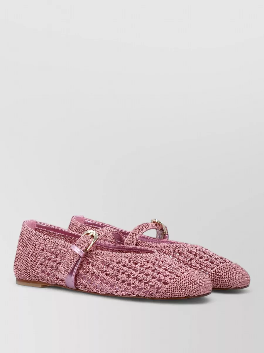 Stuart Weitzman Crochet Mary Jane Ballerina Shoes