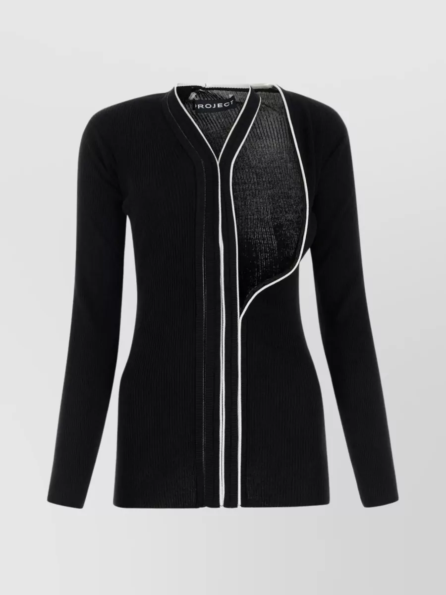 Shop Y/project Versatile Ribbed Knit Cardigan In Black