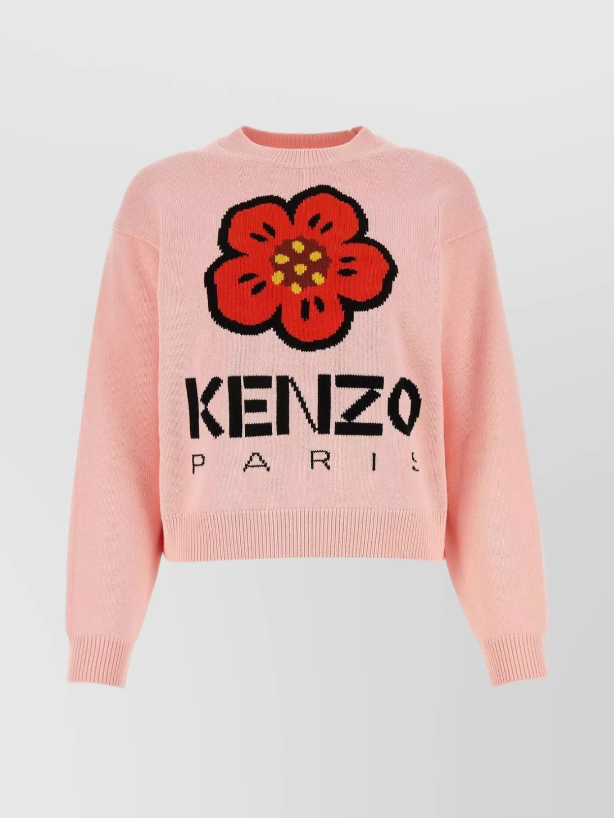 Shop Kenzo Boke Flower Embroidered Graphic Cotton Crew-neck Sweater In Pastel