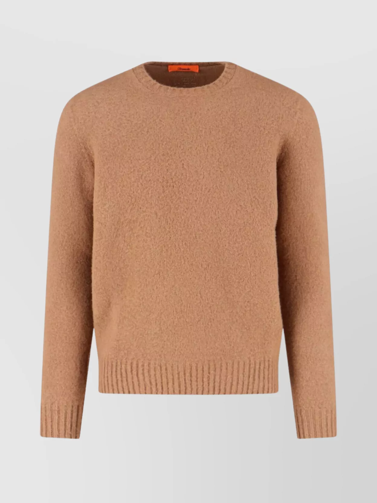 Drumohr Ribbed Crewneck Sweater With Long Sleeves In Brown