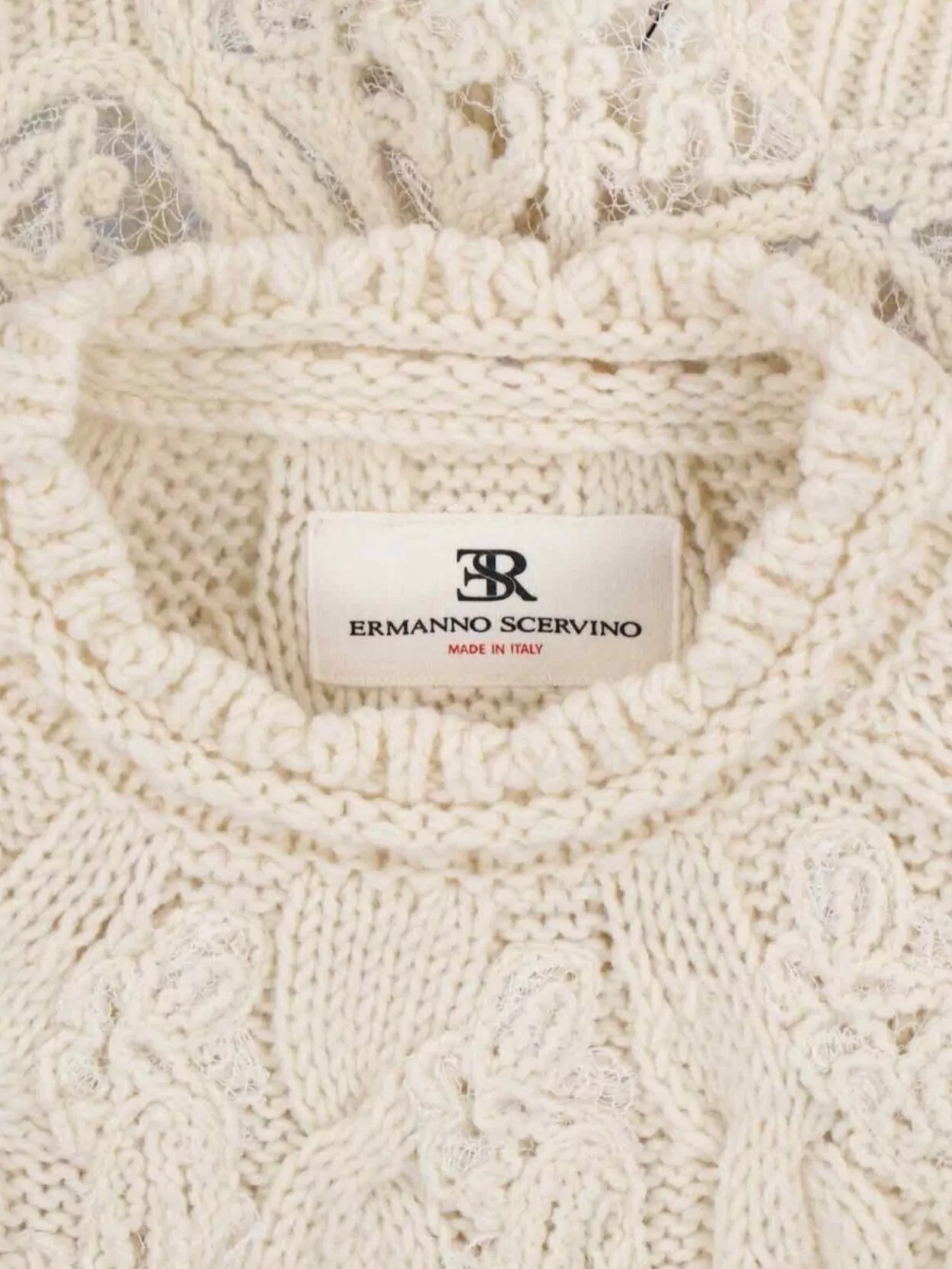 Ermanno Scervino Knitwear With Crewneck And Asymmetric Hem