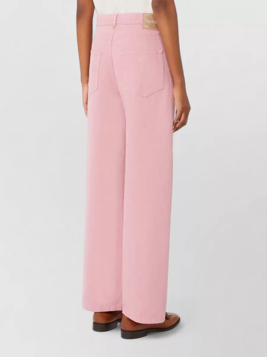 S Max Mara Cotton Linen Wide-Leg Trousers