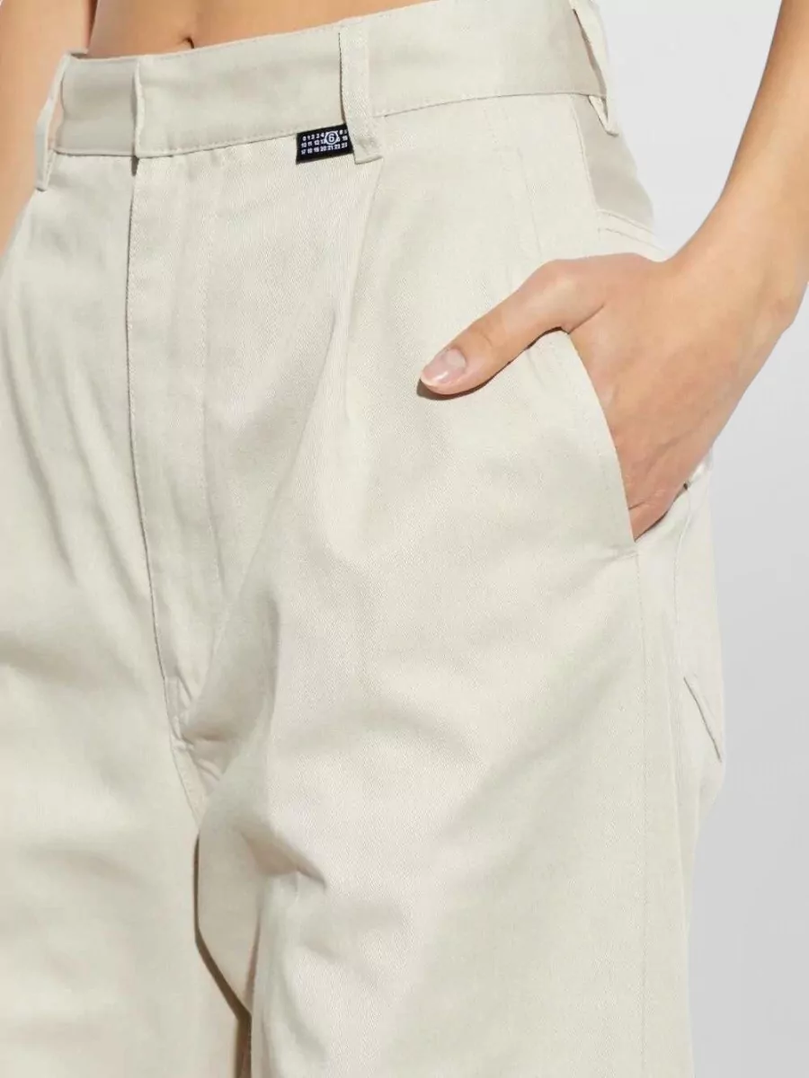 Mm6 Maison Margiela High Waist Wide Leg Tailored Trousers