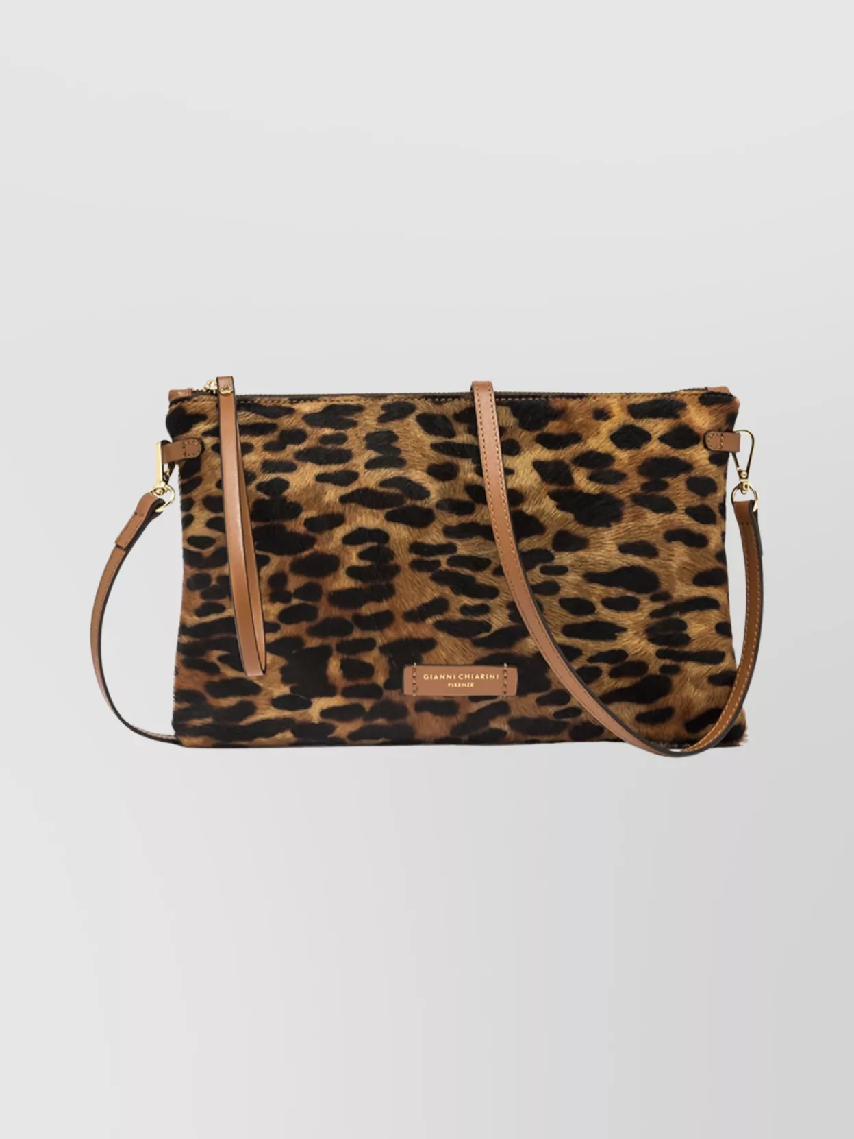Gianni Chiarini Leopard Print Clutch Bag With Adjustable Strap In Animal Print
