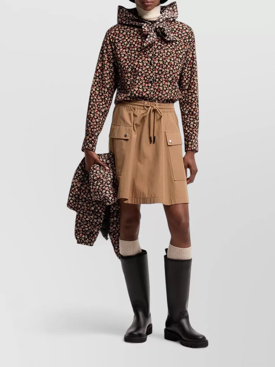 Moncler cotton blend a-line mini skirt