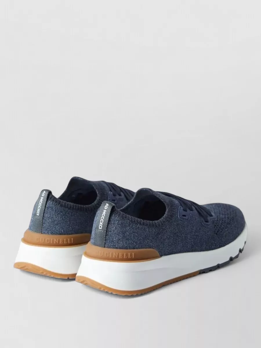 Brunello Cucinelli Knit Runner Sneakers Cotton Blend Design