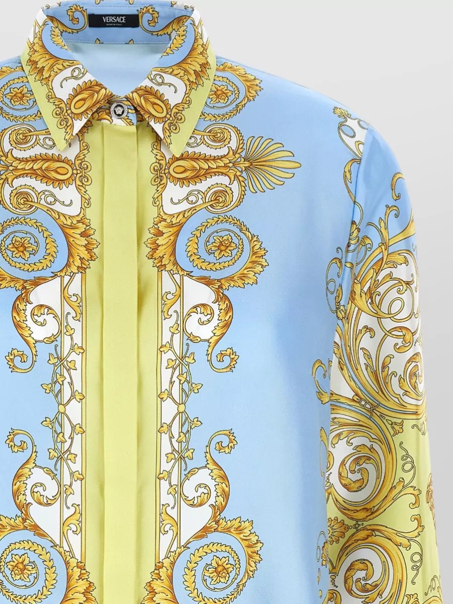 Versace Baroque Print Twill Shirt Long Sleeves