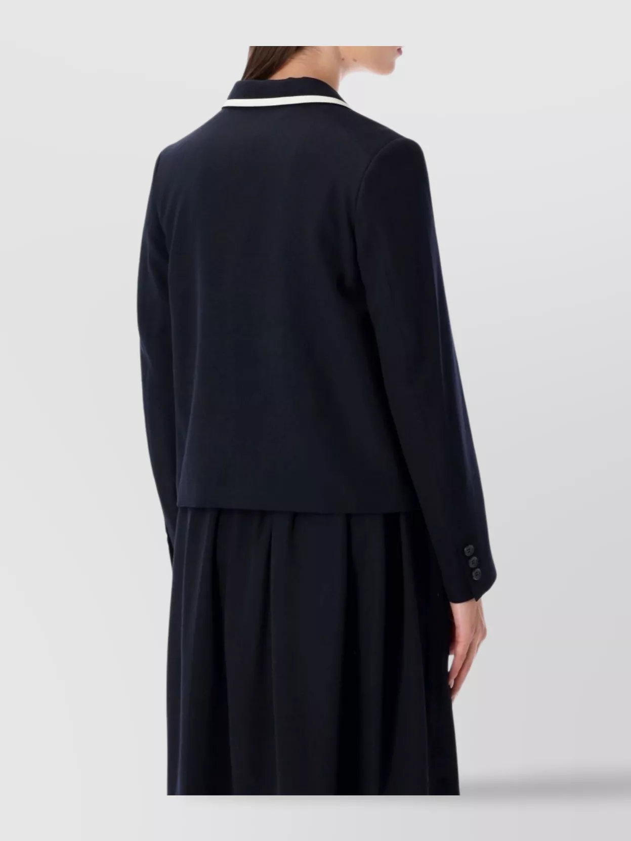 Comme Des Garçons Girl Wool Blazer With Contrast Trim In Black