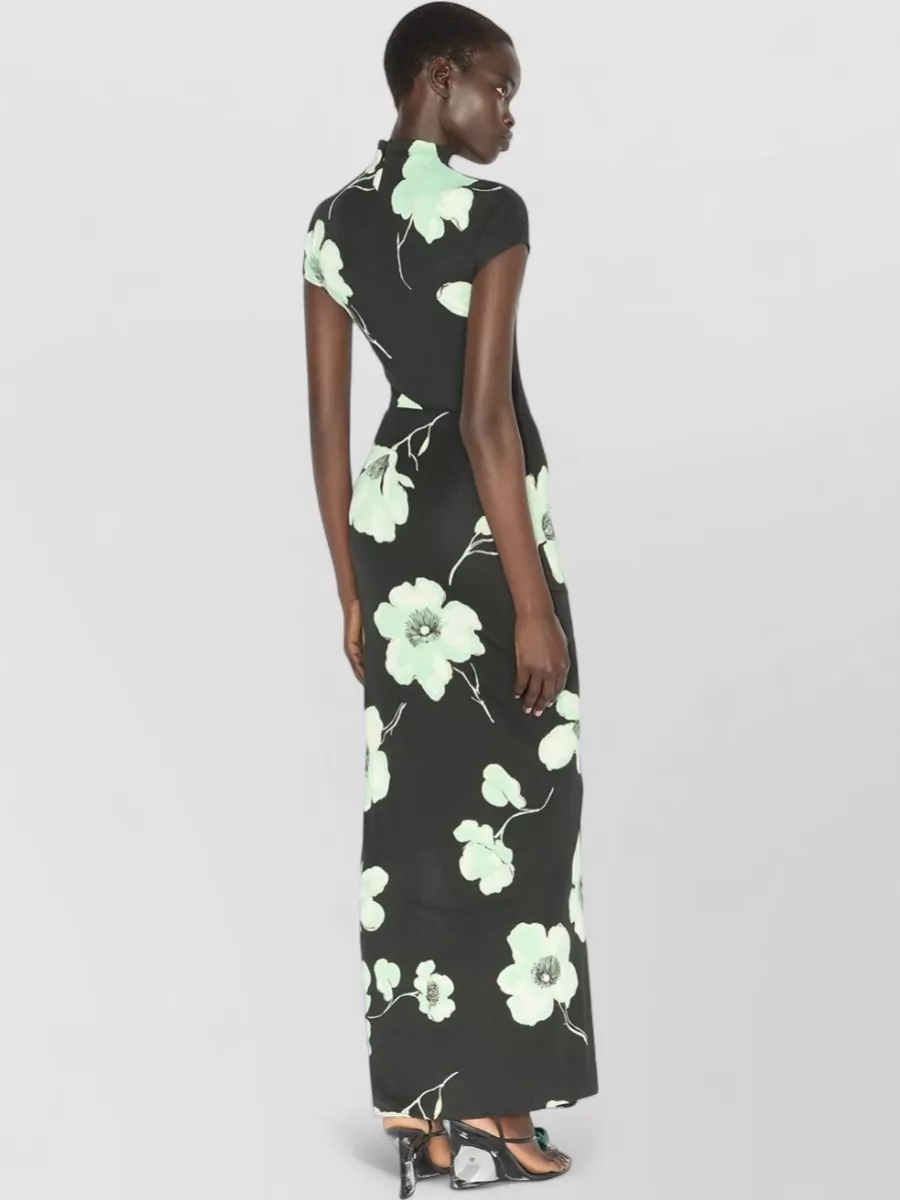 Alaïa Printed Draped Maxi Dress