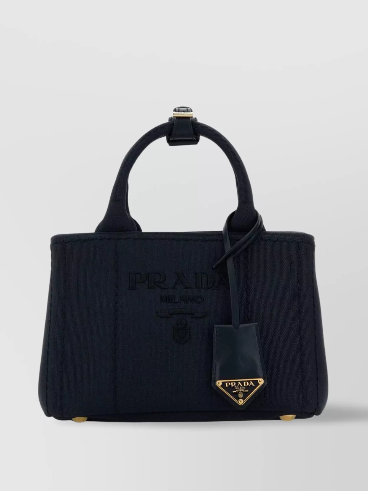 Prada Structured Canvas Shopping Bag