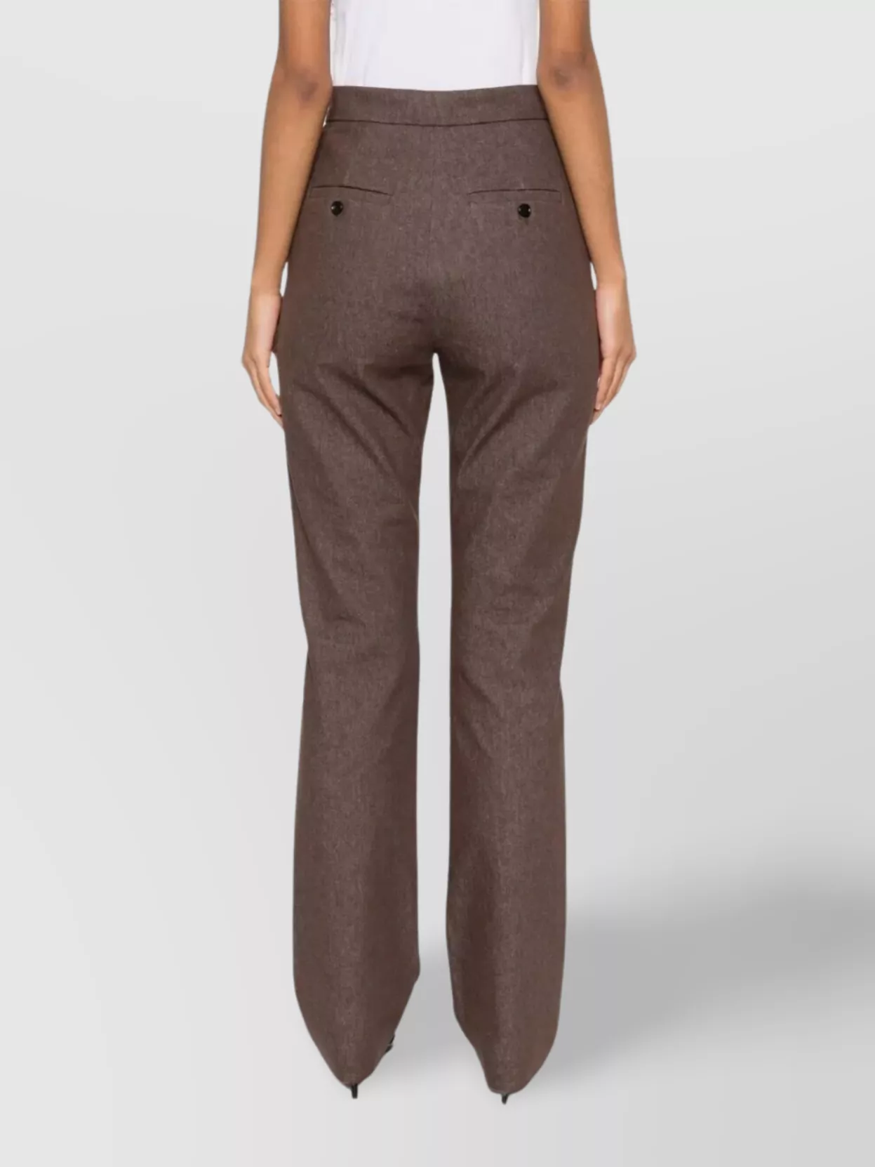 Max Mara Straight Leg Denim Trousers Pockets In Brown