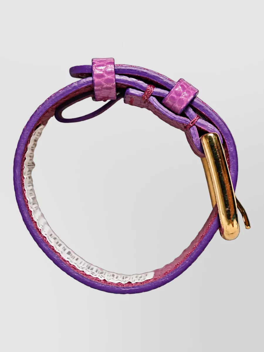 Dolce&Gabbana Calf Leather Textured Bracelet