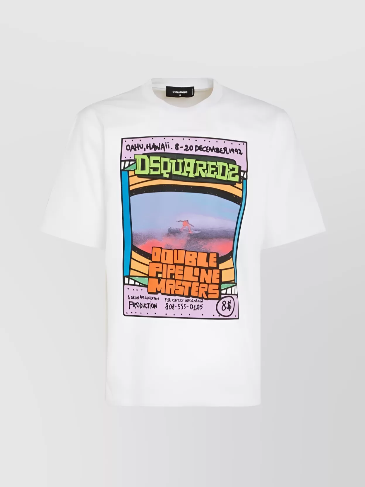 Dsquared2 Crew Neck Graphic Print Short Sleeves In White