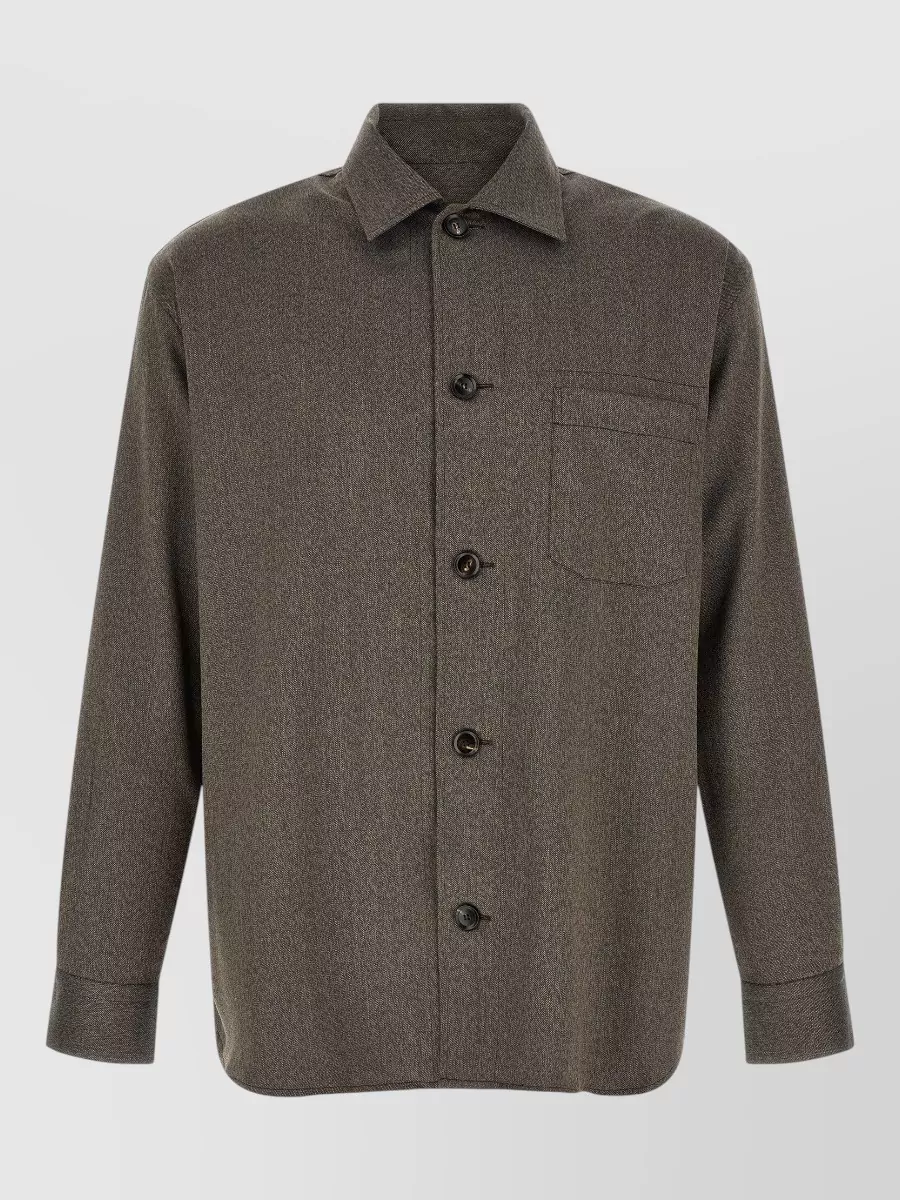 Brioni wool relaxed-fit shirt jacket