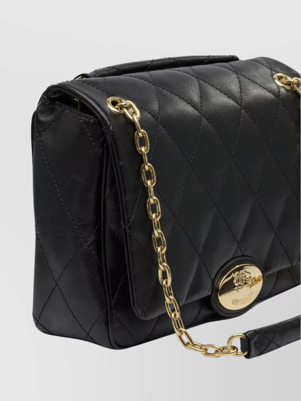 Burberry Quilted Chain Strap Crossbody Bag With Gold-tone Hardware