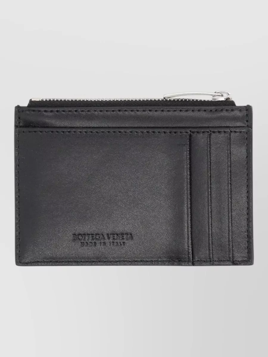 Bottega Veneta leather zip card holder