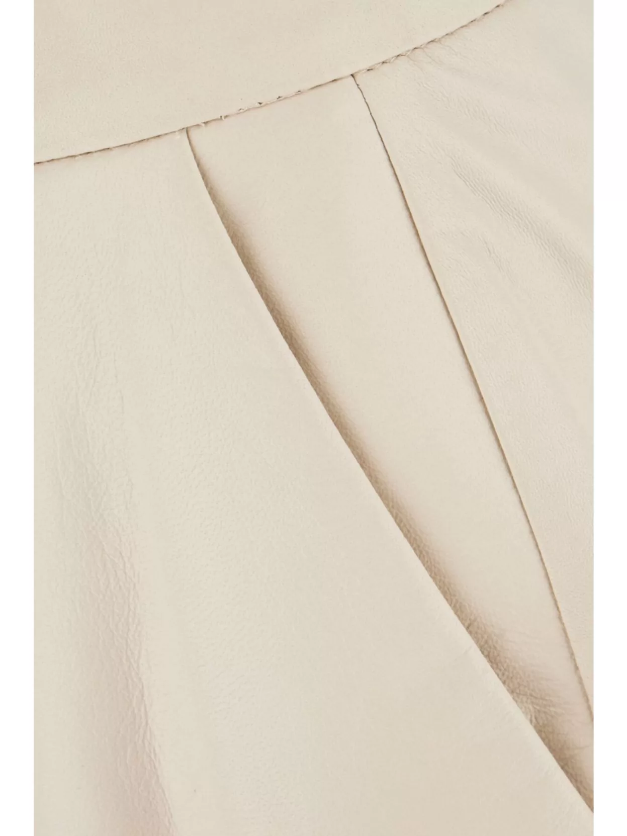 Pt Torino High Waist Pleated Synthetic Leather Shorts In Neutral