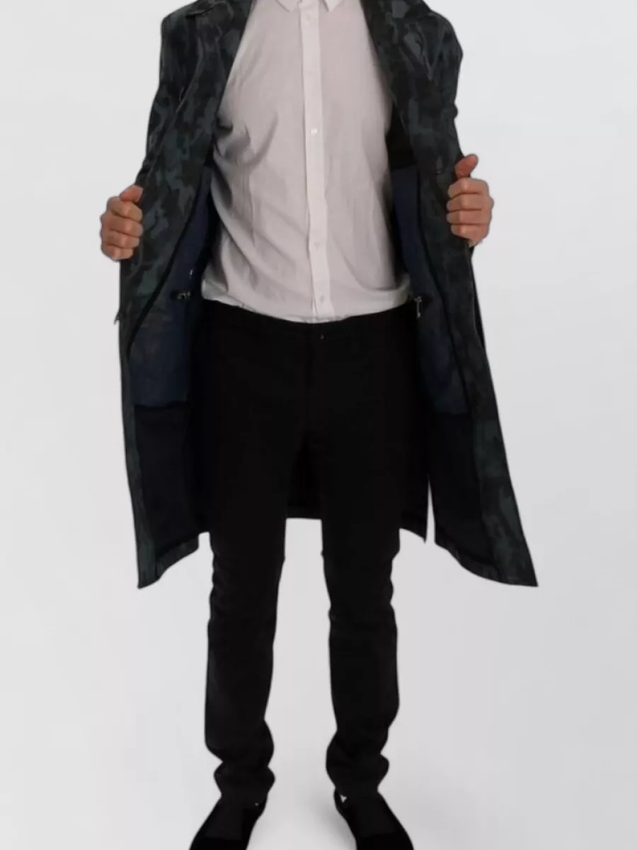 Dolce&Gabbana Silk Camouflage Single-Breasted Trench Coat