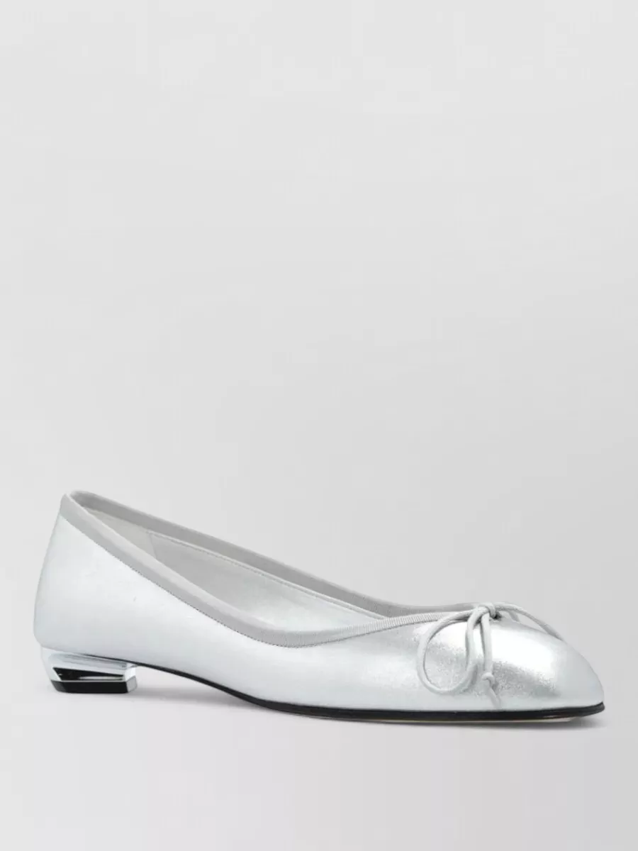 Alexander Mcqueen Ballet Flats Round Toe Ribbon Bow Heel