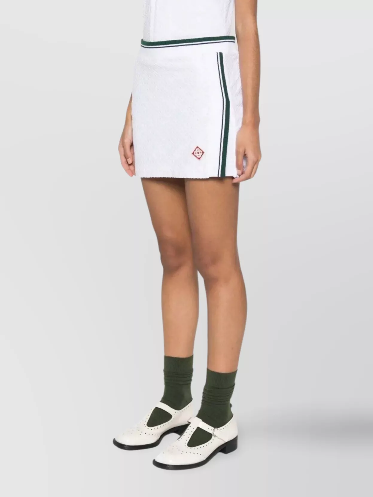 Casablanca Monogrammed Miniskirt With Ribbed Side Slit