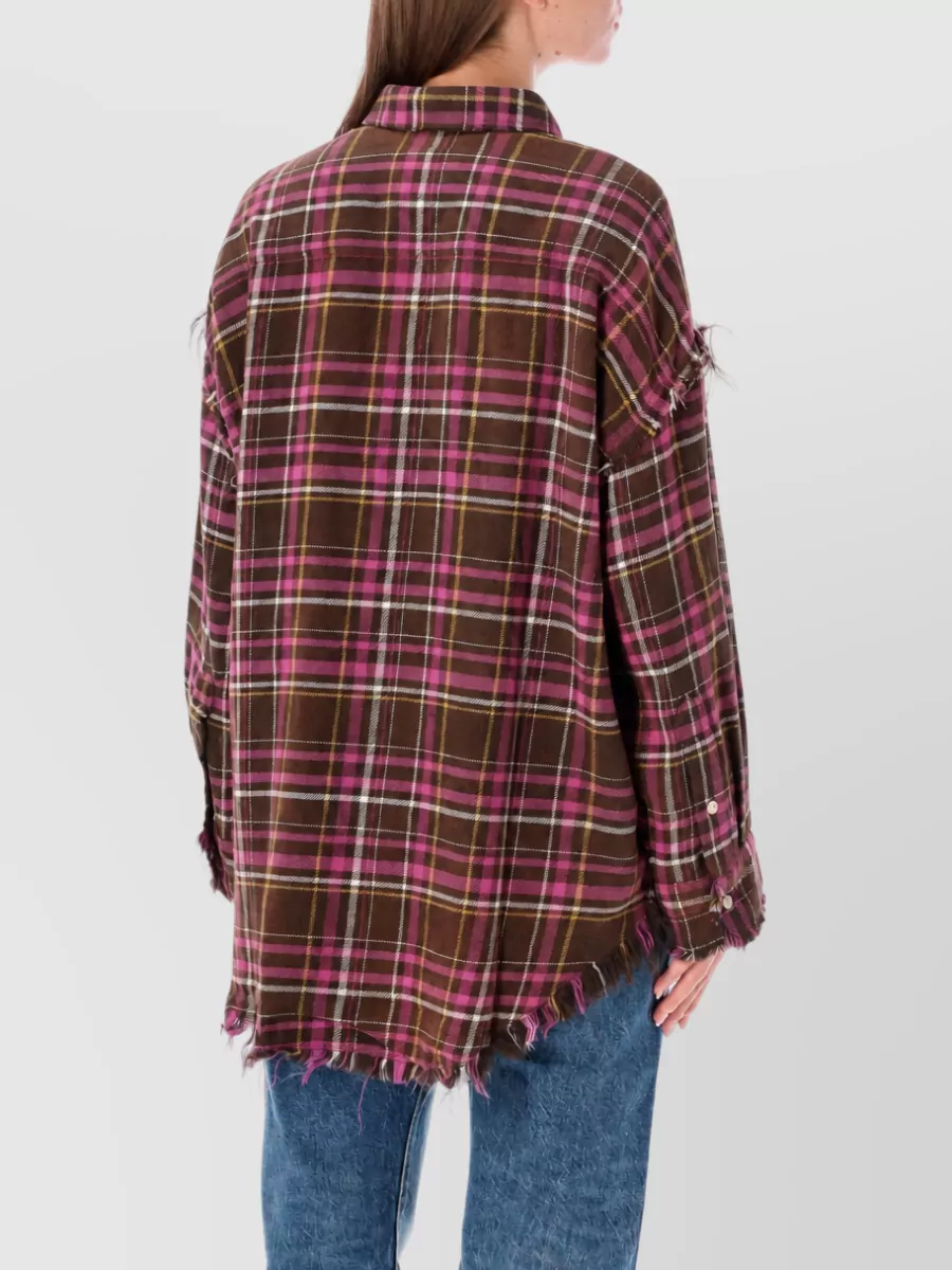 R13 Shredded Seam Drop Neck Shirt